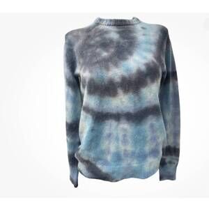 NEW HARDEN women's swirl dye sweater in blue/white
